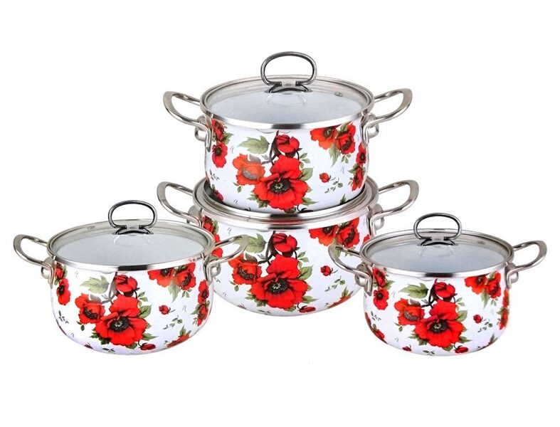 Emaliuotų puodų rinkinys Edel Hoff 8 dalių 